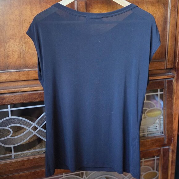 Agnes B. Lightweight Black Blouse with Gold Buttons - Picture 4 of 4